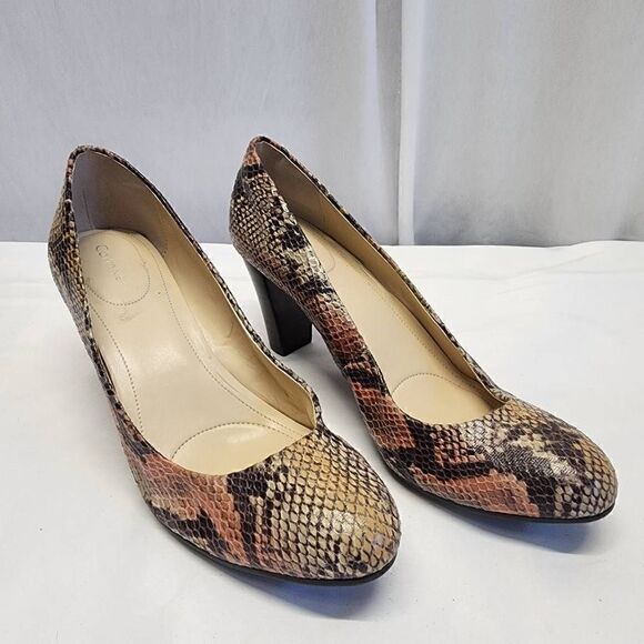 Calvin Klein Renni Snake Skin Python Heels Size 10 - Picture 1 of 16